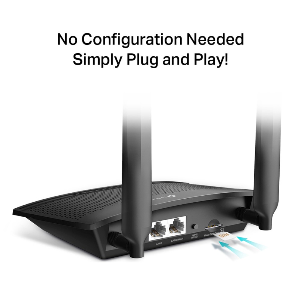 TP-LINK Wireless N Router TL-MR100, 4G LTE, Wi-Fi 300Mbps, Ver. 1.2