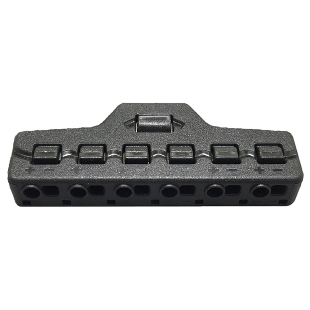 Splitter block TOOL-0095 για LED καλωδιοταινίες, 6-port, μαύρο
