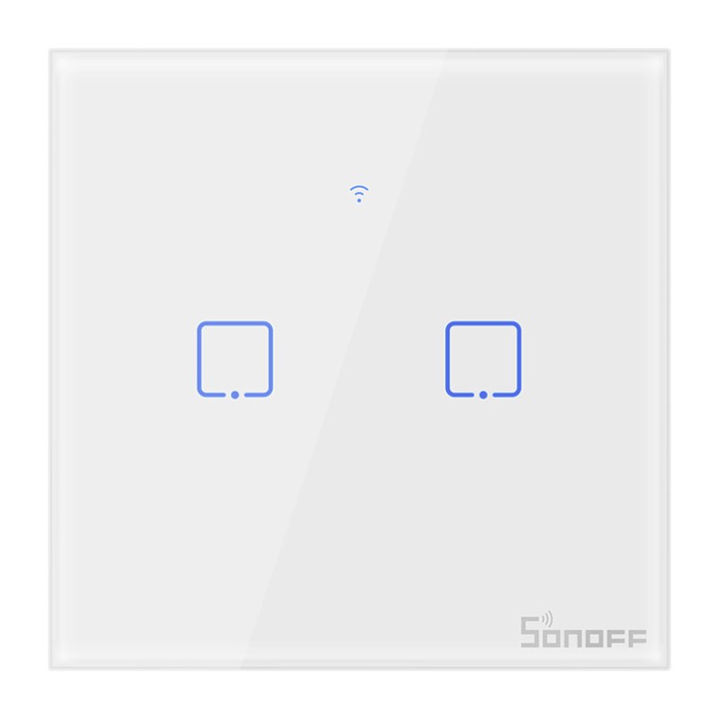 SONOFF smart διακόπτης ΤΧ-T2EU2C, αφής, Wi-Fi, διπλός, λευκός