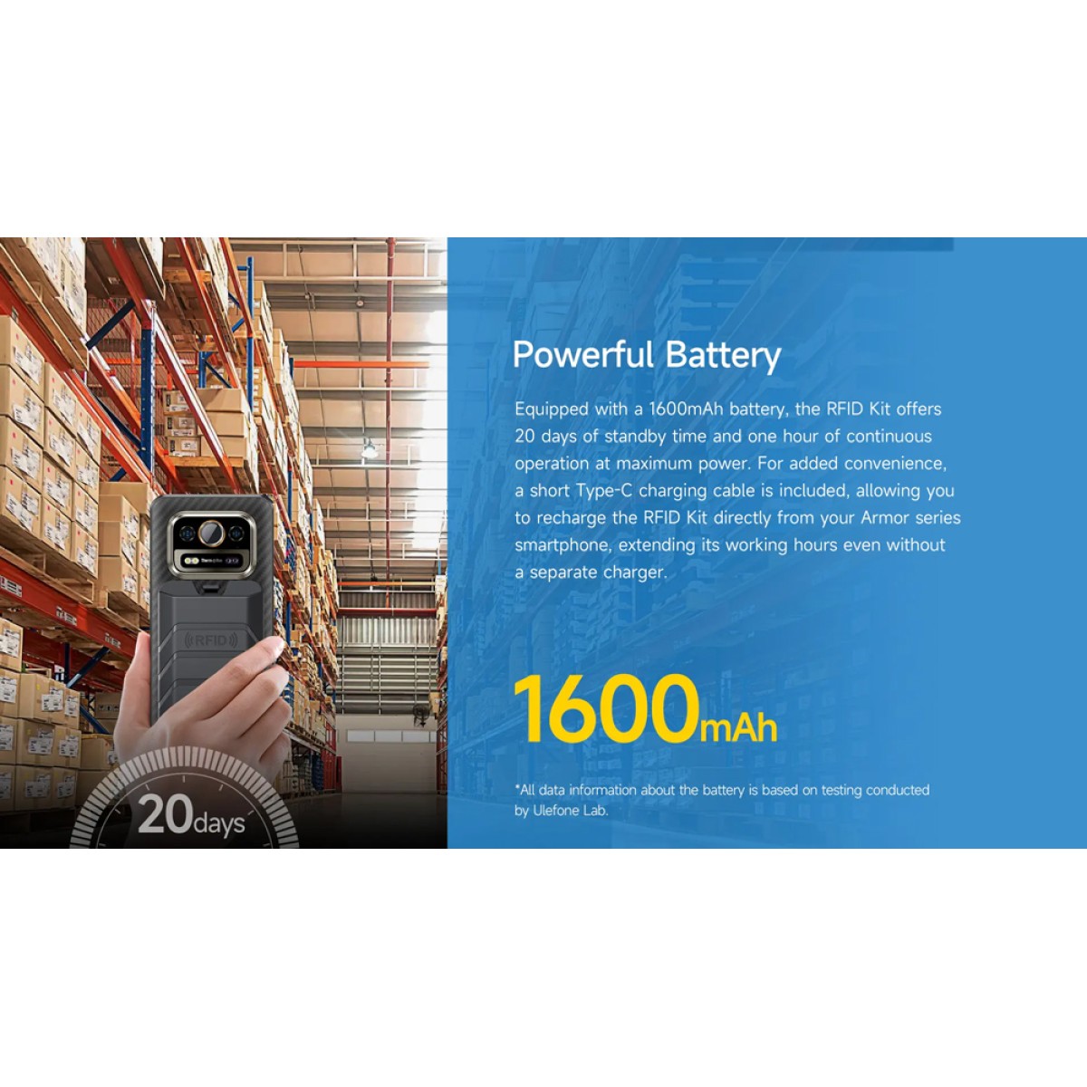 ULEFONE RFID reader UAN06, συμβατός με Armor θήκες, Bluetooth, 1600mAh