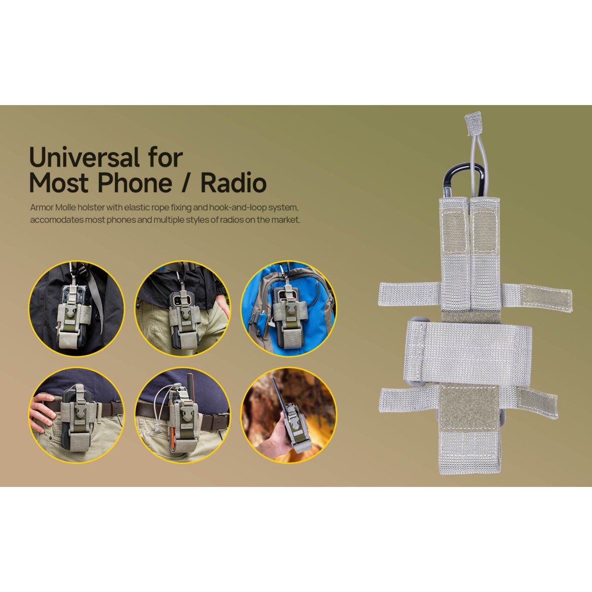 ULEFONE θήκη ζώνης για smartphone UAN07, γκρι