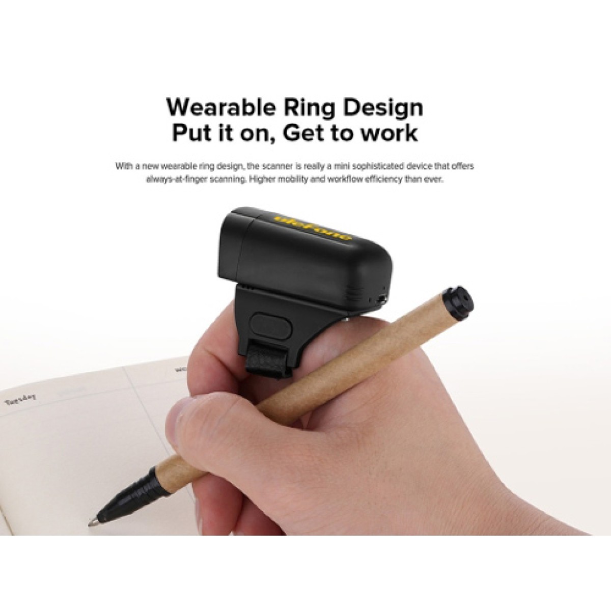 ULEFONE barcode scanner uScan RS1, ασύρματο 2.4G/Bluetooth, 1D/2D, μαύρο