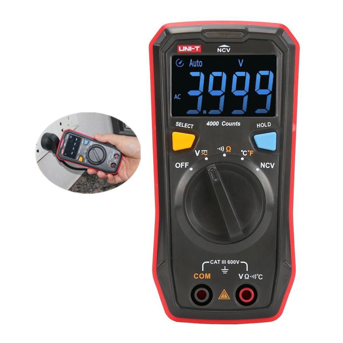 UNI-T ψηφιακό πολύμετρο τσέπης UT123T, NCV, DC/AC