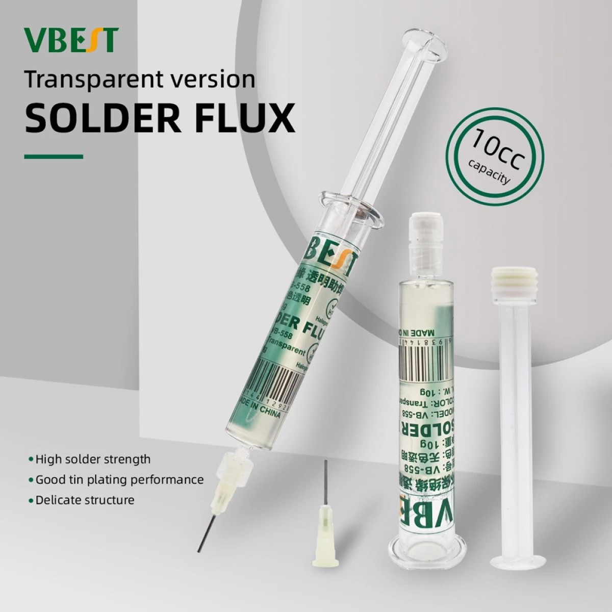 BEST flux πάστα συγκόλλησης VB-558, 10cc, διάφανη