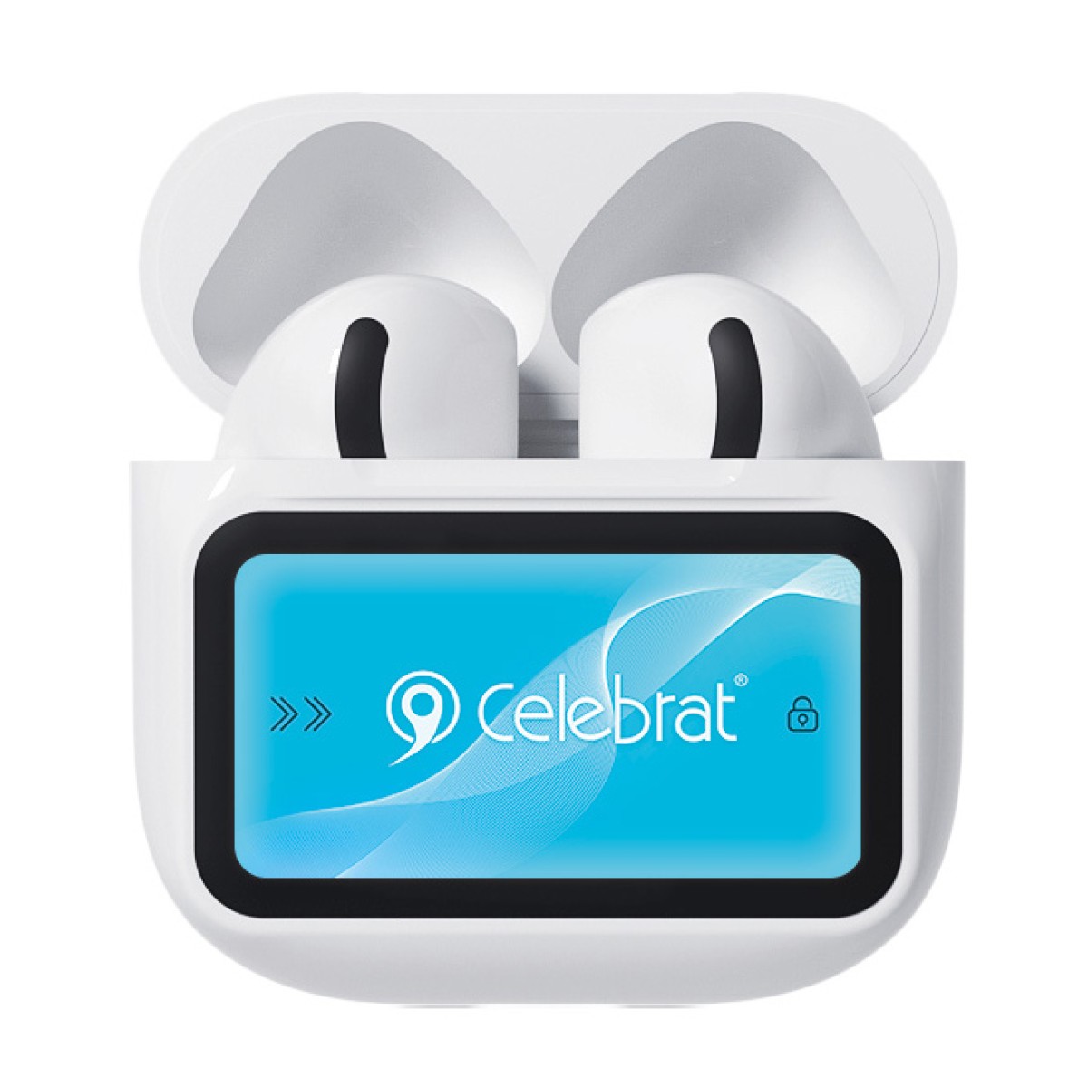 CELEBRAT earphones με θήκη φόρτισης W76, True Wireless, 13mm, 25/300mAh, λευκά