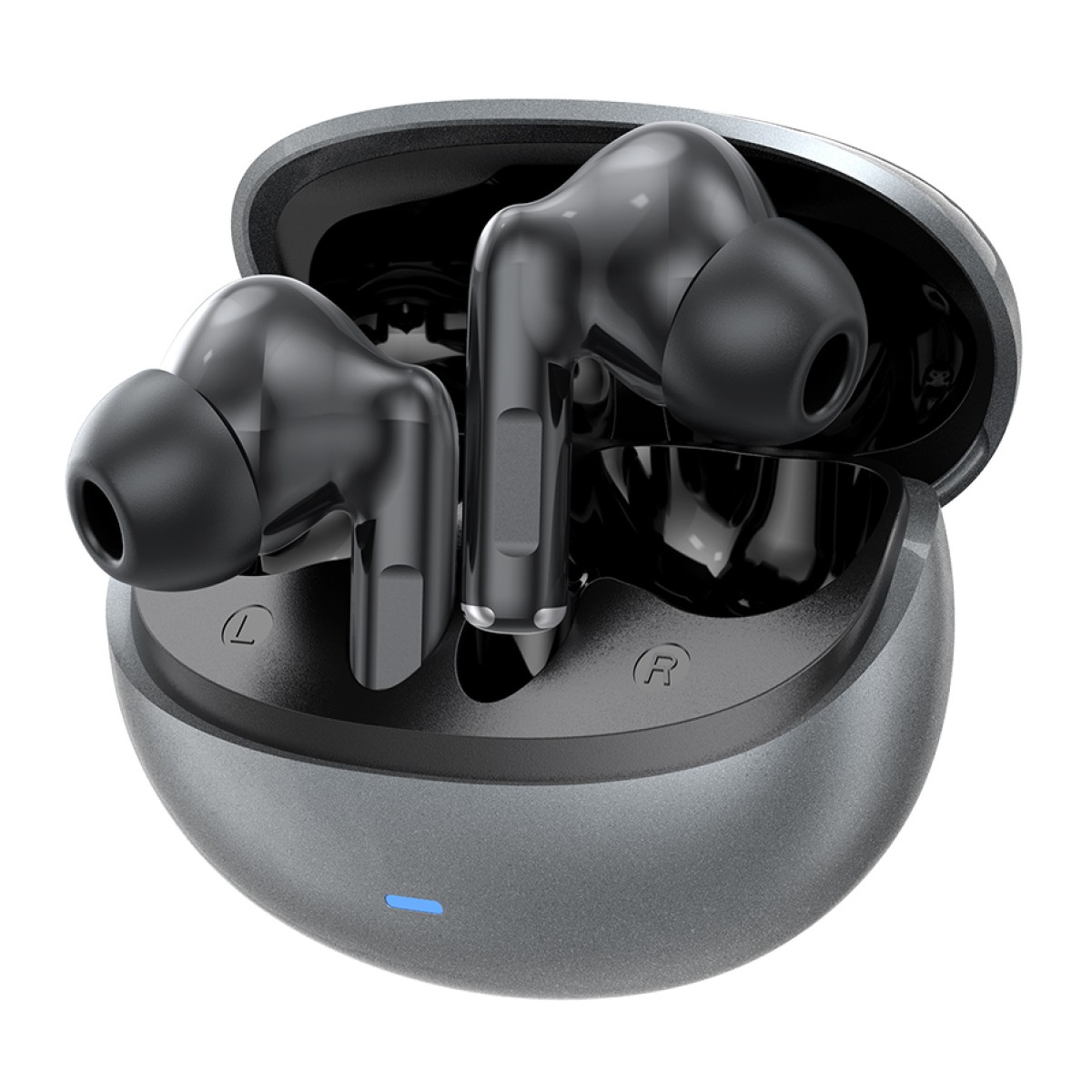 CELEBRAT earphones με θήκη φόρτισης W80, True Wireless, 13mm, 30/230mAh, γκρι