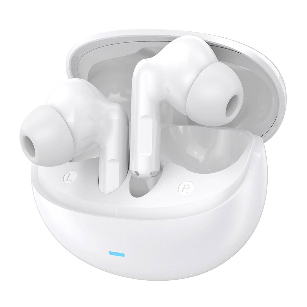 CELEBRAT earphones με θήκη φόρτισης W80, True Wireless, 13mm, 30/230mAh, λευκά