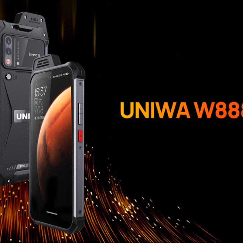 UNIWA smartphone W888, 6.3" HD+, 4/64GB, ηχείο 2W, Atex Zone 2, IP68, μαύρο