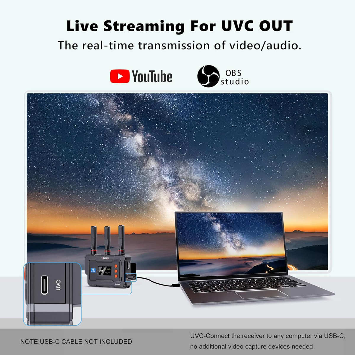 VRRIIS HDMI σύστημα ασύρματης μετάδοσης βίντεο WL096 Pro, 4K, 5GHz, έως 450m