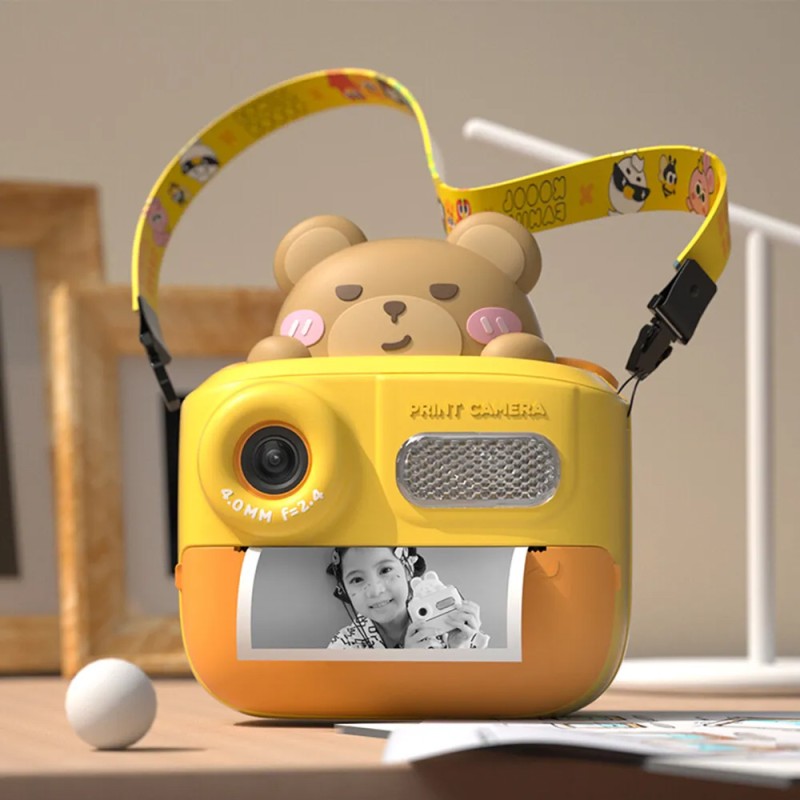 WOWKIDS παιδική φωτογραφική μηχανή K64 με εκτυπωτή, 26MP, 2", κίτρινη