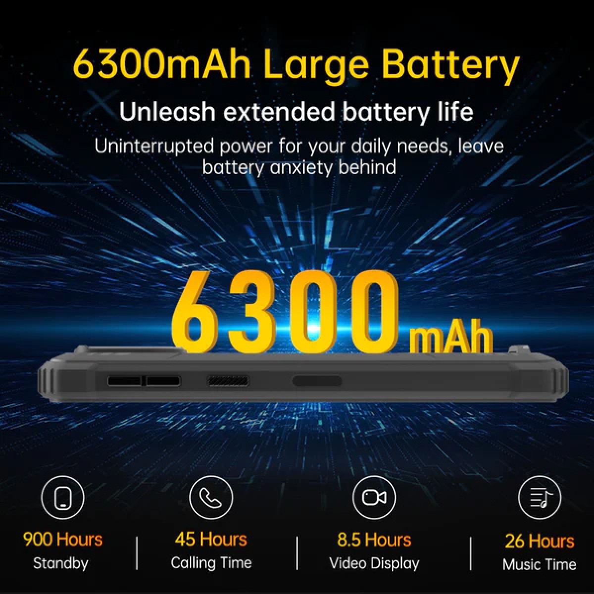 OUKITEL smartphone WP32, 6", 4/128GB, 6300mAh, IP68/IP69K, μαύρο