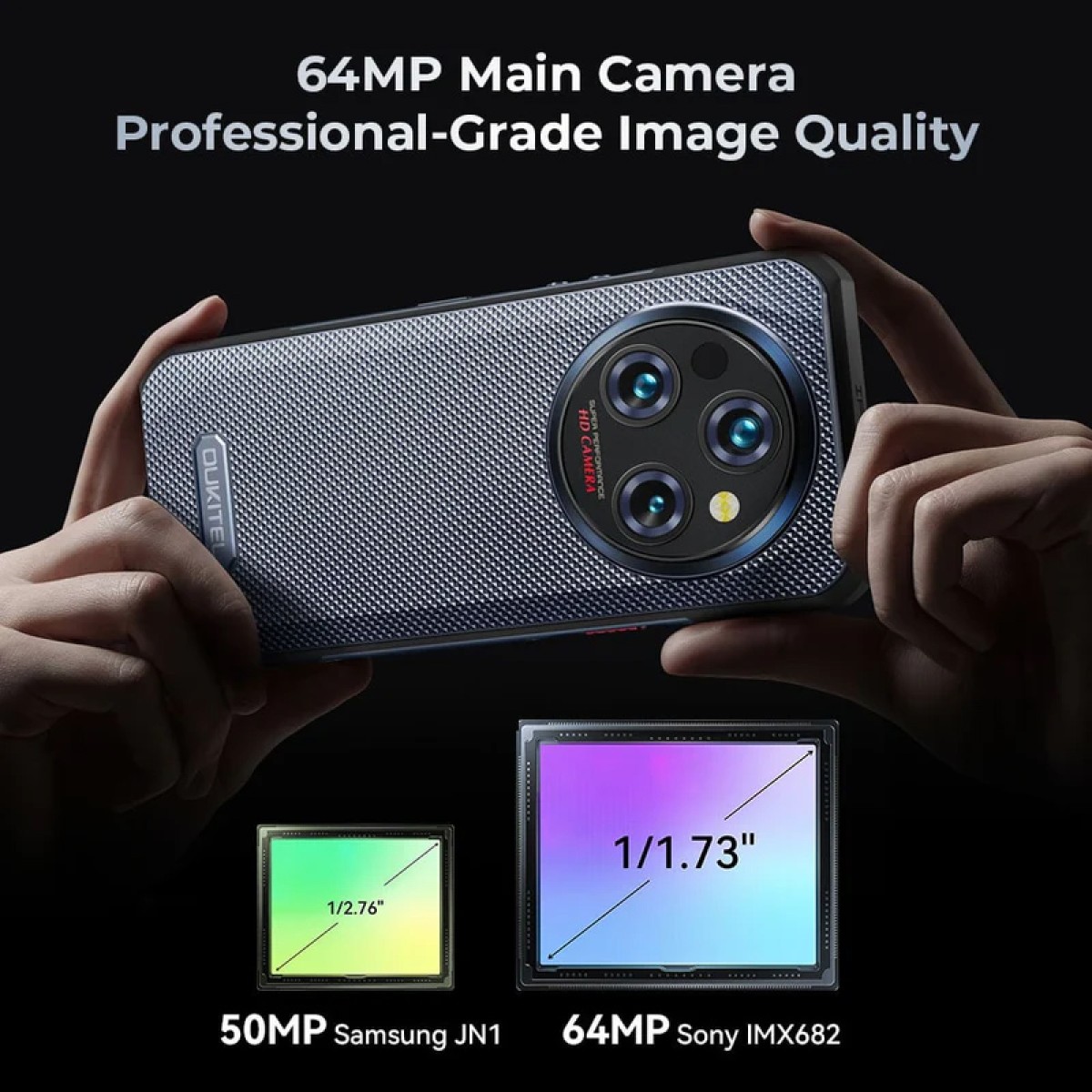 OUKITEL smartphone WP35, 6.6", 8/256GB, 5G, 11000mAh, IP68/IP69K, γκρι