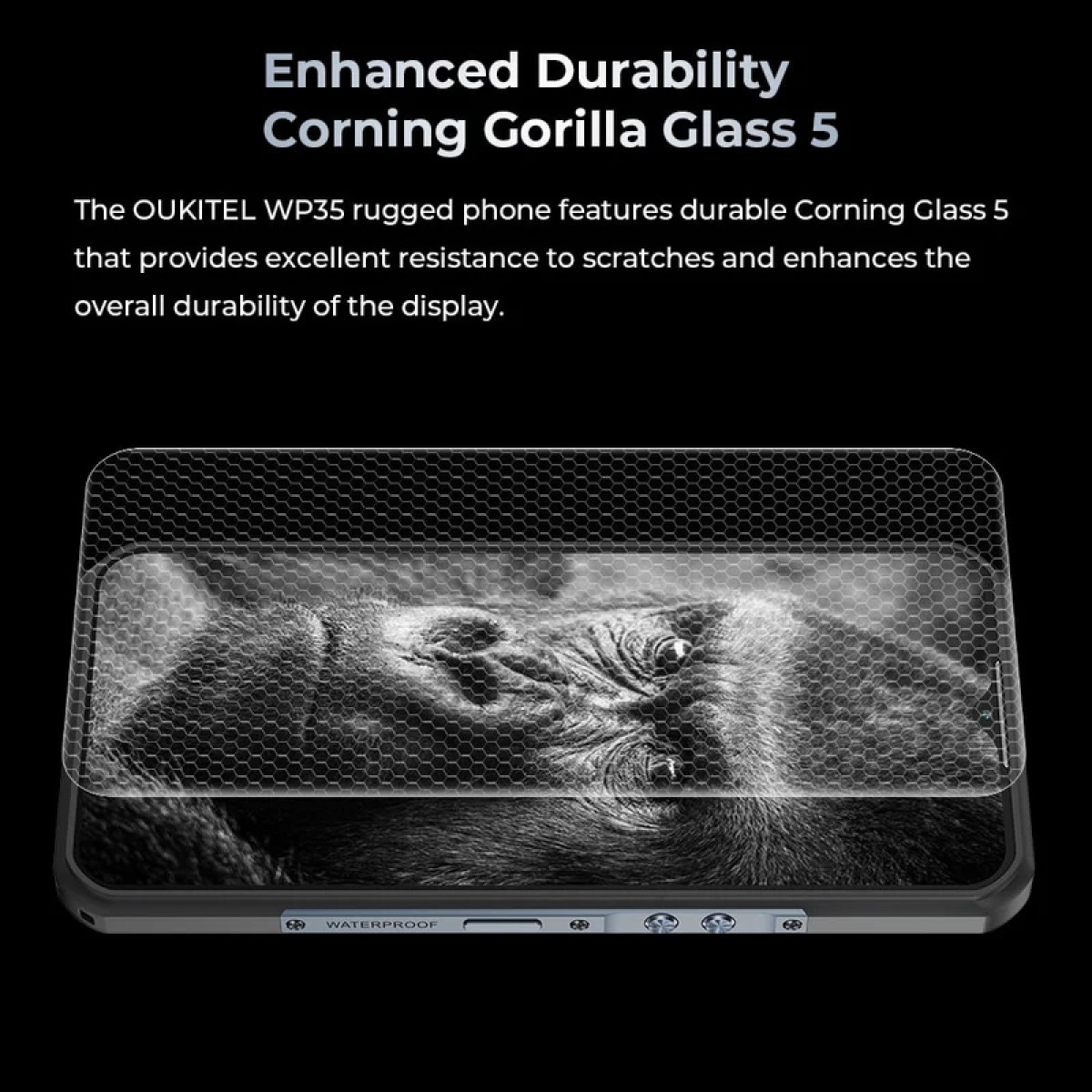 OUKITEL smartphone WP35, 6.6", 8/256GB, 5G, 11000mAh, IP68/IP69K, γκρι