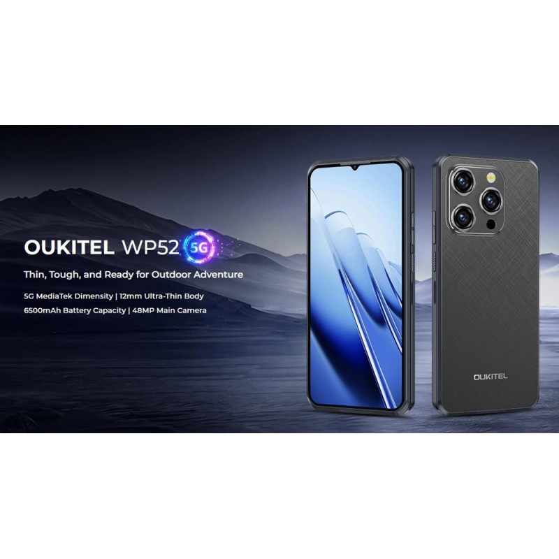 OUKITEL smartphone WP52, 6.6", 4/256GB, 5G, 6500mAh, IP68/IP69K, μαύρο