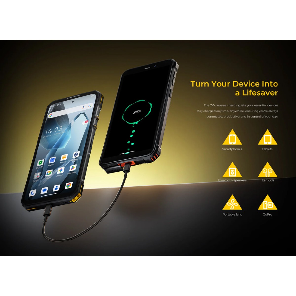 OUKITEL smartphone WP60, 7.2", 8/256GB, 5G, 10000mAh, IP68/IP69K/MIL-STD-810H, μαύρο