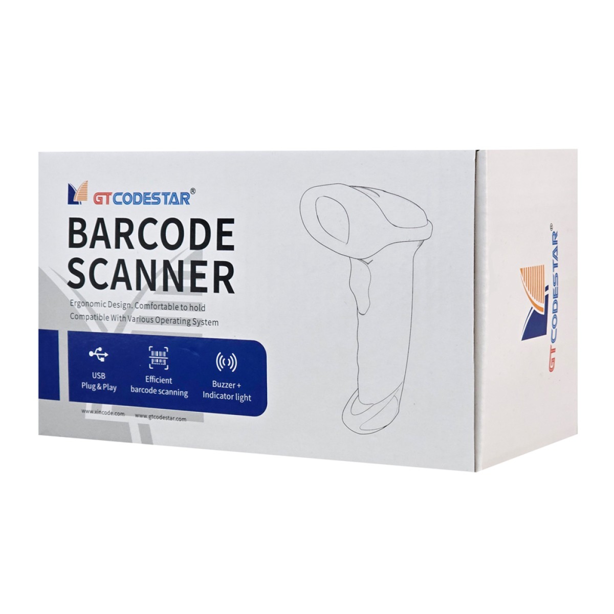 GTCODESTAR barcode scanner X-620F, 1D, ενσύρματο & ασύρματο, 800mAh, μαύρο