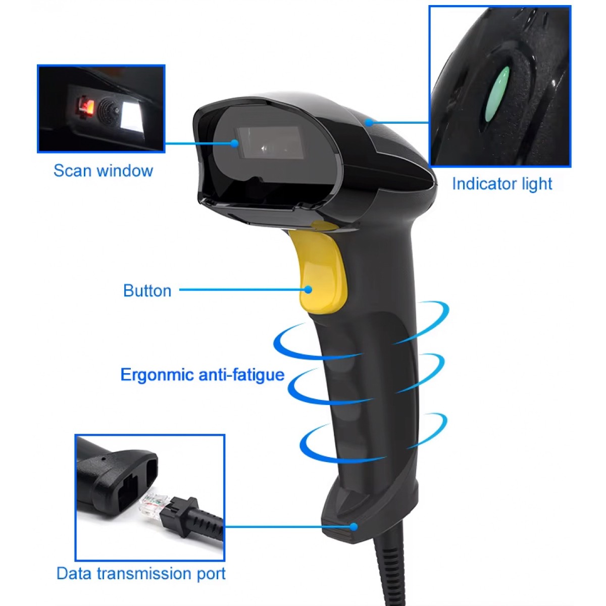 GTCODESTAR barcode scanner X-760H, 1D & 2D, ενσύρματο, μαύρο