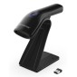 GTCODESTAR barcode scanner X-9200L με βάση, 1D & 2D, ενσύρματο & ασύρματο, Bluetooth, 800mAh, μαύρο