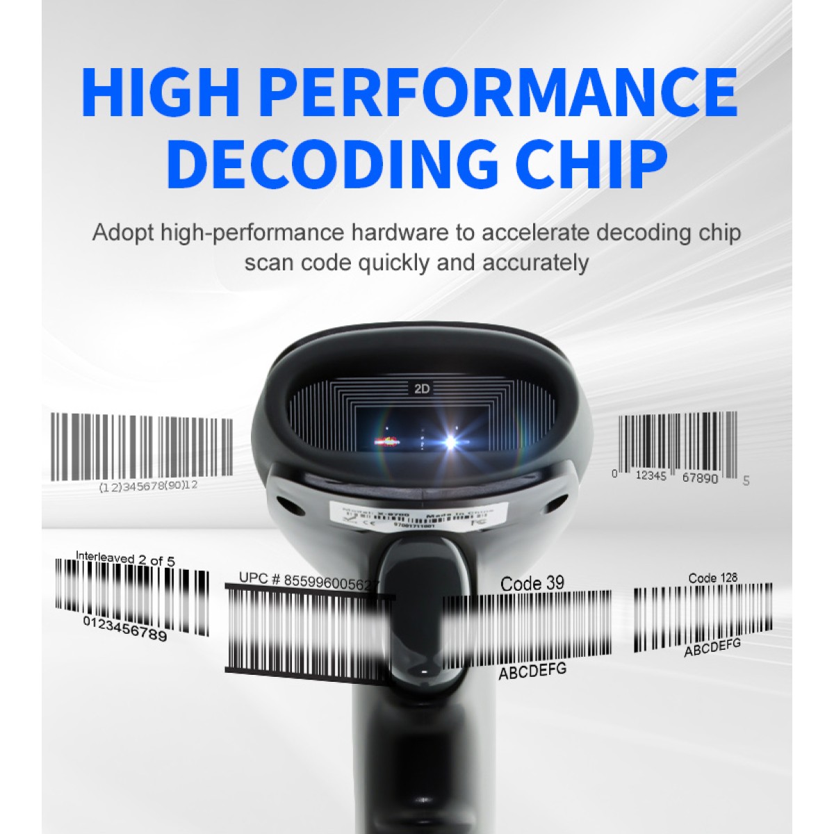 GTCODESTAR barcode scanner X-9701B, 1D & 2D, ενσύρματο & ασύρματο, Bluetooth, 2000mAh, μαύρο