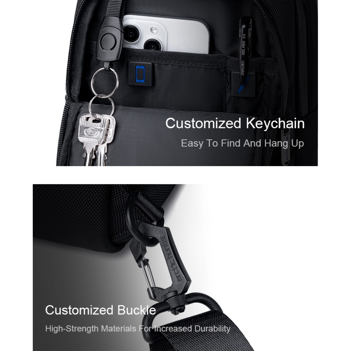 ARCTIC HUNTER τσάντα Crossbody XB00678, 5.8L, μαύρη