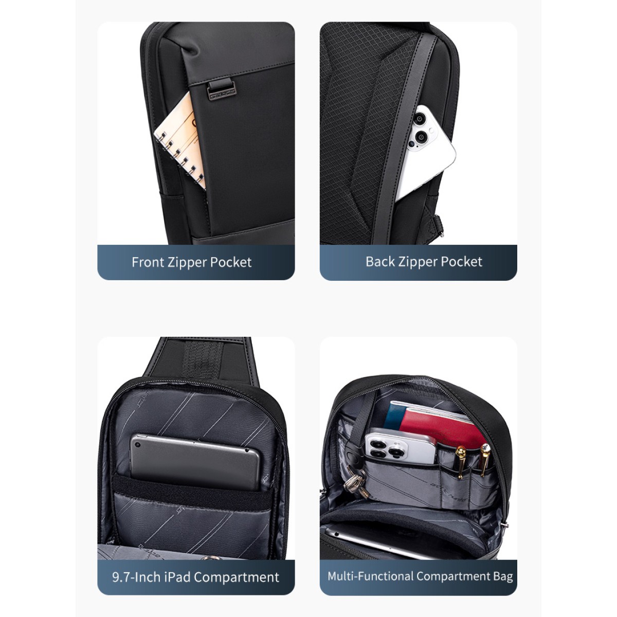 ARCTIC HUNTER τσάντα Crossbody XB00829, 3L, μαύρη
