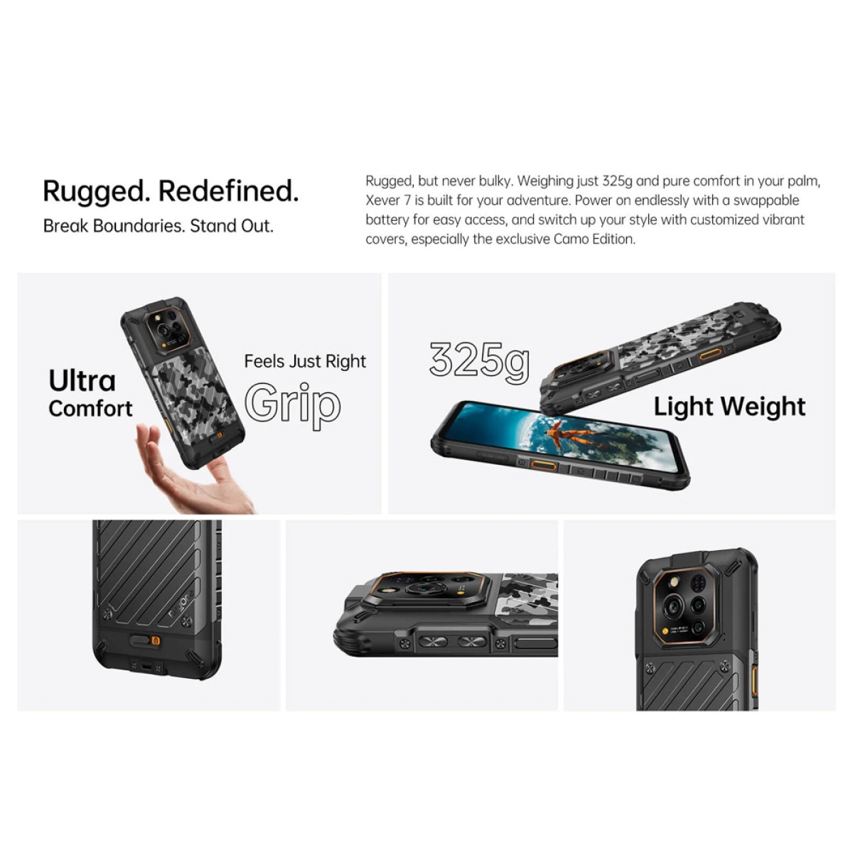 RUGONE smartphone Xever 7, 6.67", 12/512GB, 5G, 5550mAh, IP68/IP69K/MIL-STD-810H, μαύρο