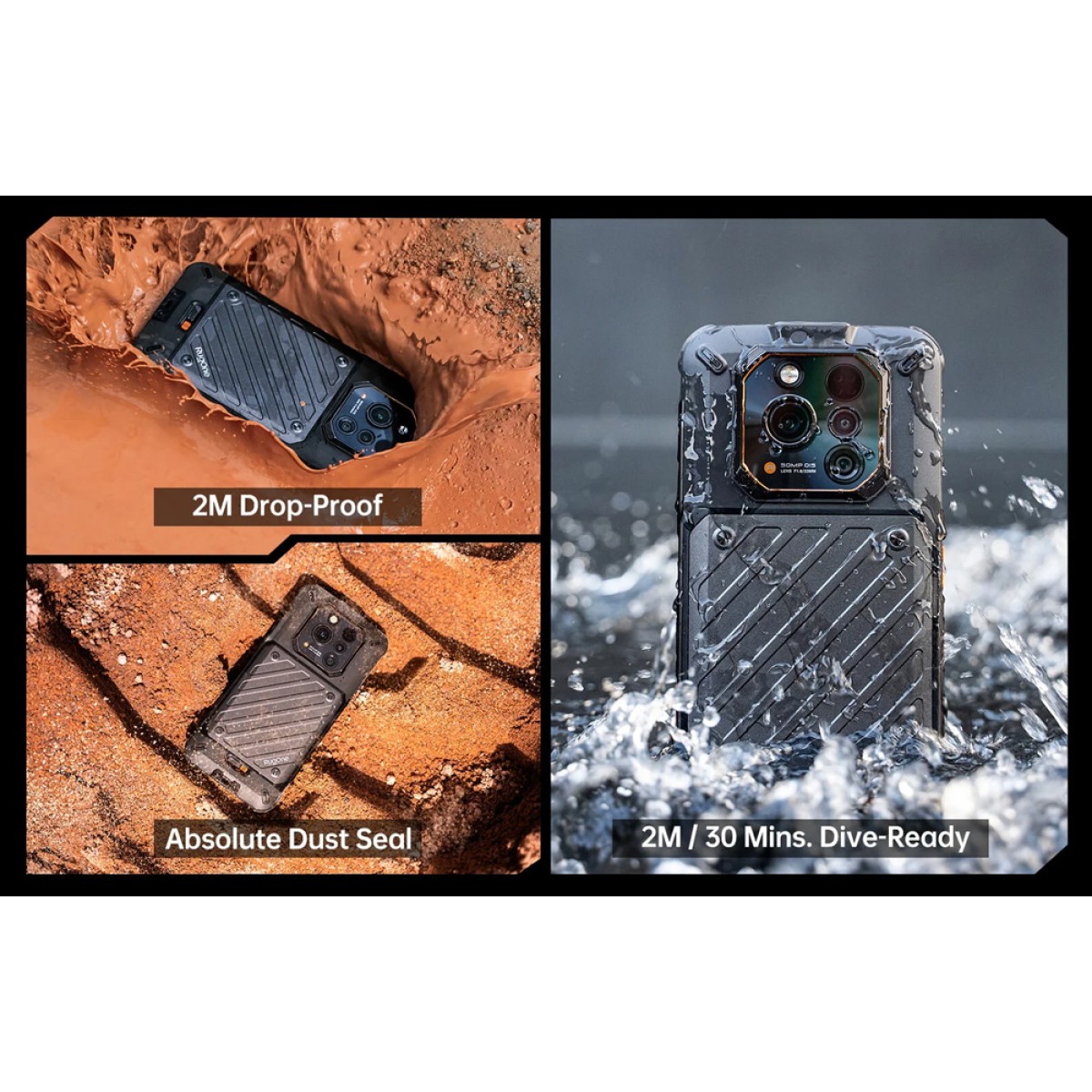 RUGONE smartphone Xever 7, 6.67", 12/512GB, 5G, 5550mAh, IP68/IP69K/MIL-STD-810H, μαύρο