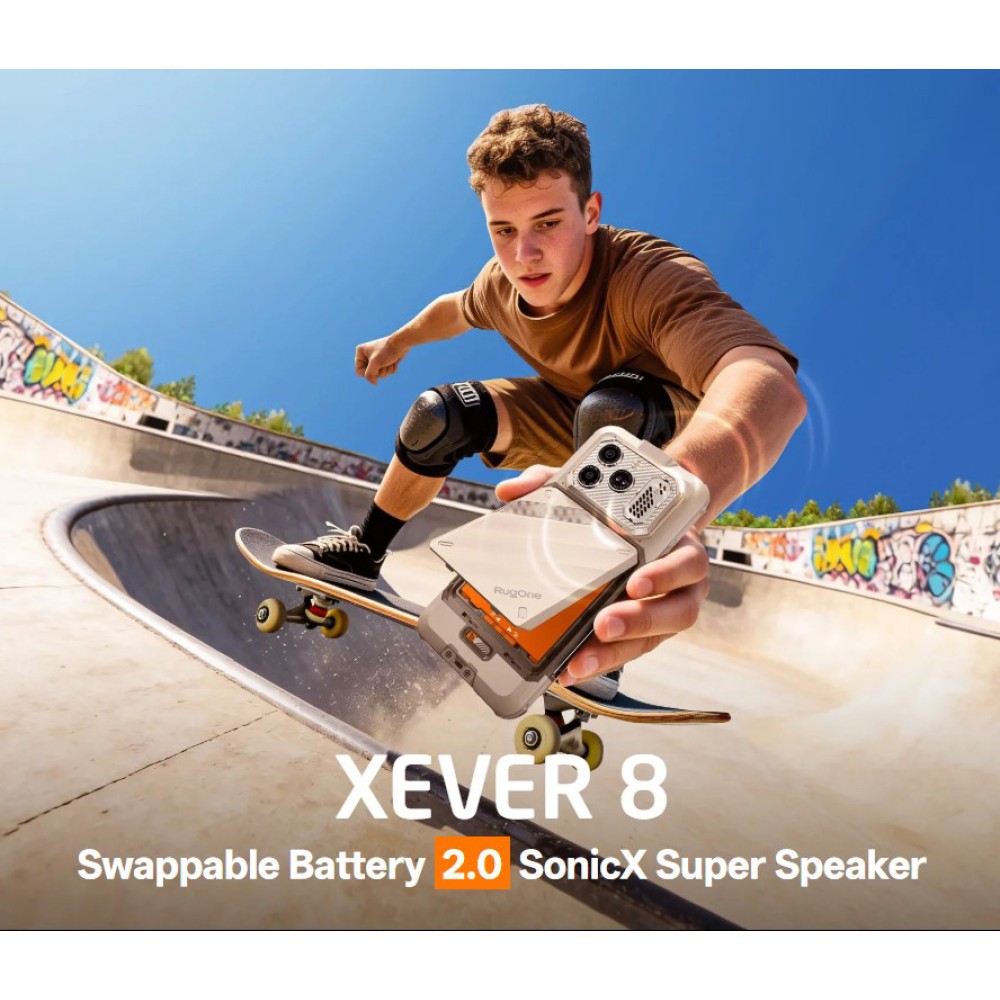 RUGONE smartphone Xever 8, 6.50", 8/128GB, 4800mAh, IP68/IP69K/MIL-STD-810H, μαύρο