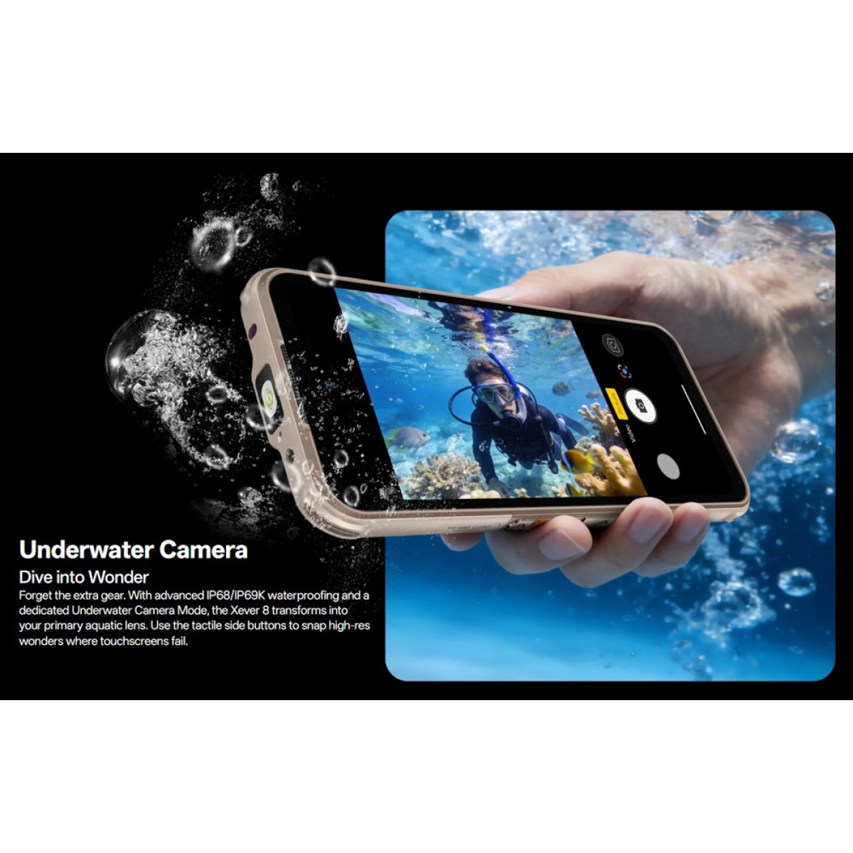 RUGONE smartphone Xever 8, 6.50", 8/128GB, 4800mAh, IP68/IP69K/MIL-STD-810H, μαύρο