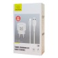 USAMS φορτιστής τοίχου T20 & καλώδιο Lightning, 2x USB, 2.1A, λευκός