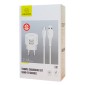 USAMS φορτιστής τοίχου T20 & καλώδιο type-C, 2x USB, 2.1A, λευκός