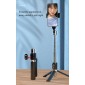 USAMS selfie stick ZB324 με τρίποδο, έως 110cm, Bluetooth, μαύρο