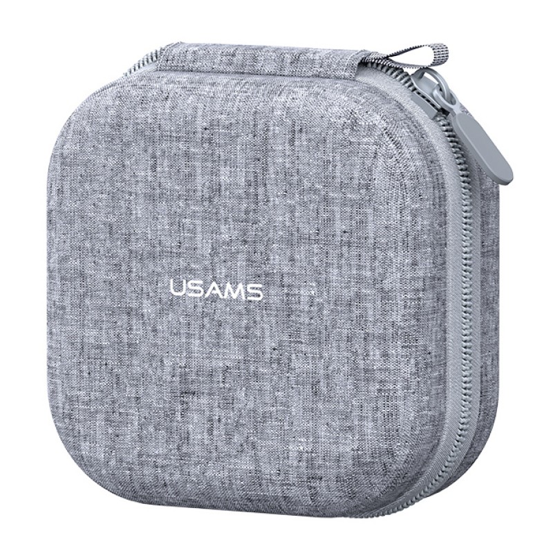 USAMS θήκη οργάνωσης ακουστικών Bluetooth ZB351, 9.5x9.5x5cm, γκρι