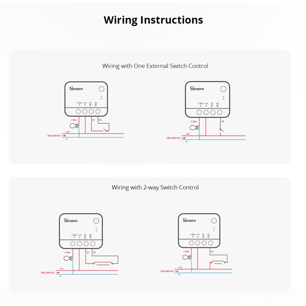 SONOFF smart διακόπτης ZBMINI-L2, 1-gang, ZigBee 3.0, λευκός