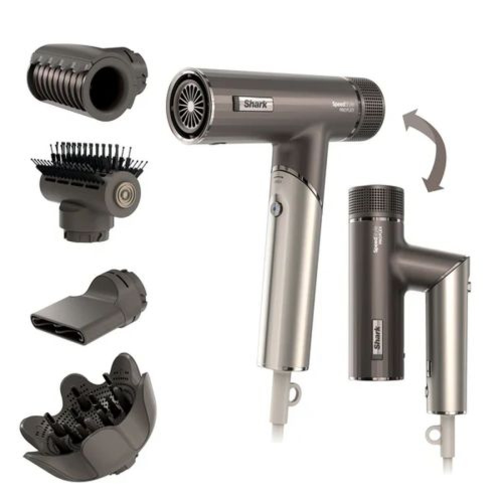 Shark SpeedStyle Pro Flex πιστολάκι μαλλιών 4 σε 1, ασημί EU HD542EU