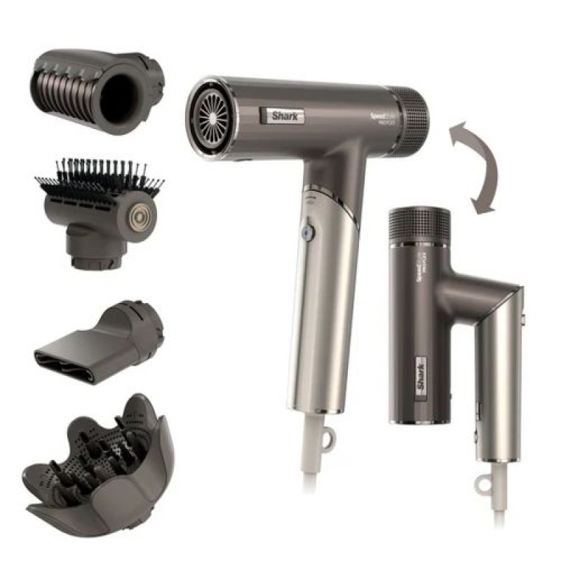 Shark SpeedStyle Pro Flex πιστολάκι μαλλιών 4 σε 1, ασημί EU HD542EU