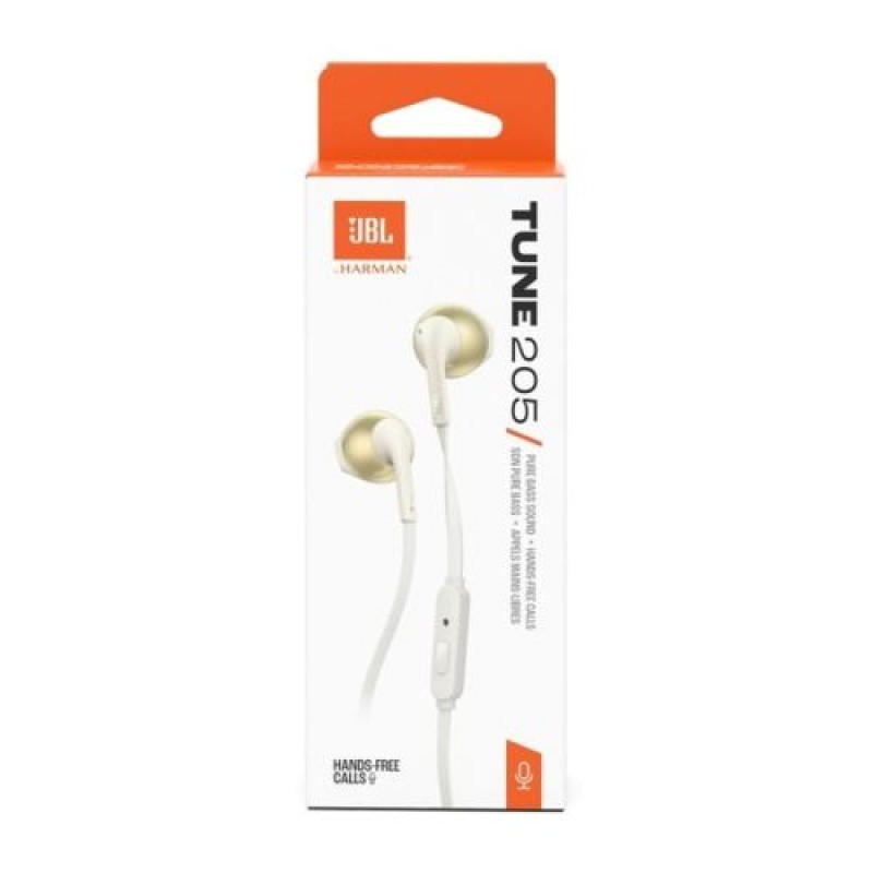Ενσύρματα ακουστικά JBL Tune 205 In-Ear Gold EU