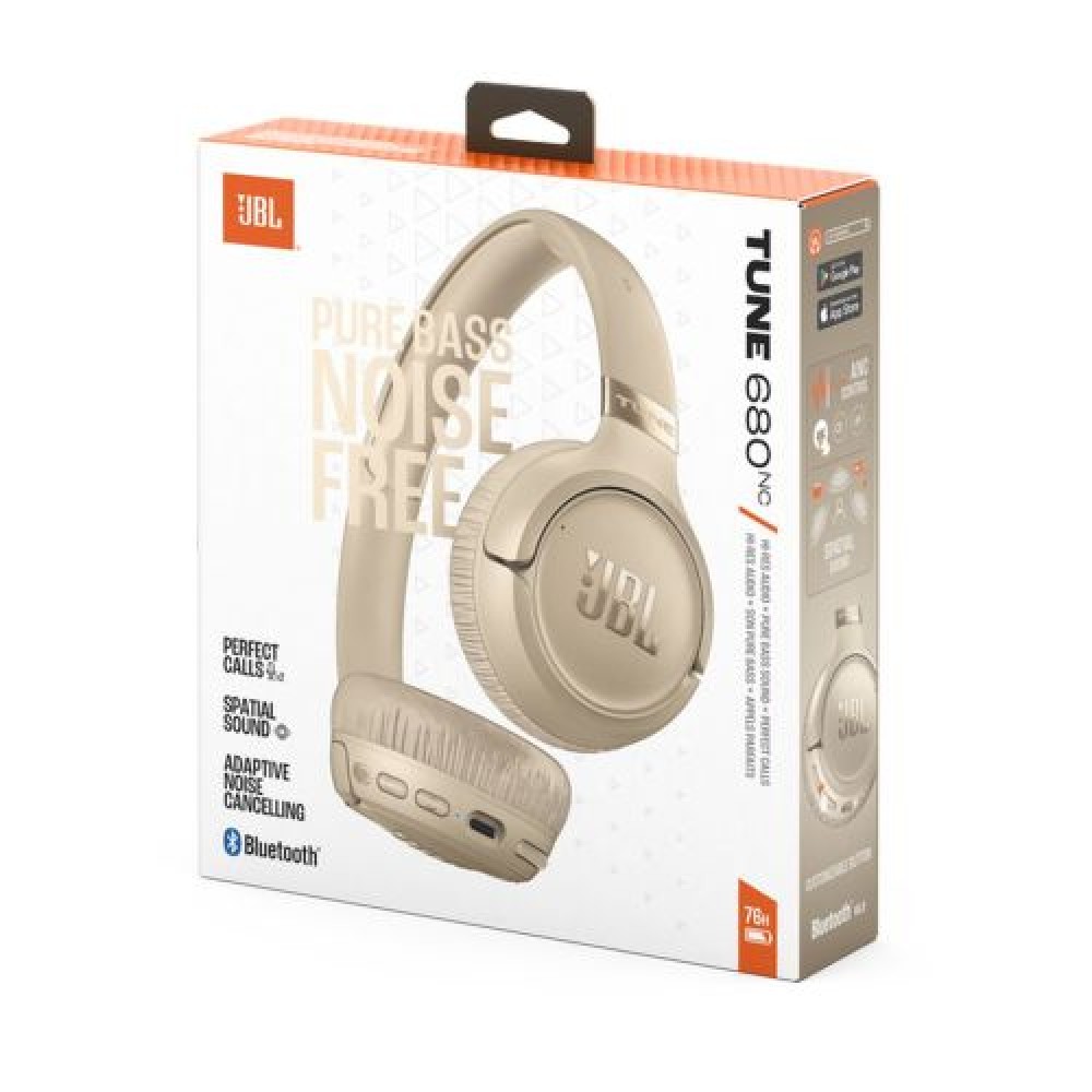JBL Tune 680NC Bluetooth Wireless On-Ear ακουστικά Beige EU