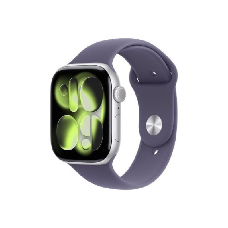 Apple Watch Series 11 (2025) GPS 46mm Ασημένια θήκη Alu, Purple Fog Sport Band M/L EU MEVA4