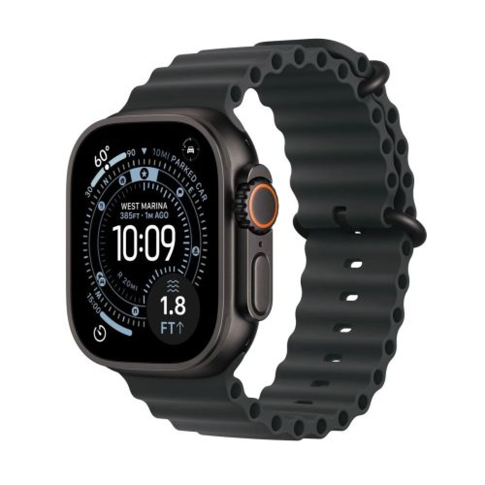 Apple Watch Ultra 3 (2025) GPS + Cellular 5G 49mm Μαύρη θήκη τιτανίου με Black Ocean Band EU MF0J4