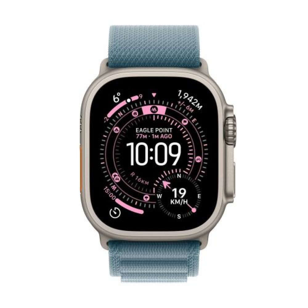 Apple Watch Ultra 3 (2025) GPS + Cellular 5G 49mm φυσική θήκη τιτανίου με ανοιχτό μπλε/αλπικό βρόχο M EU MEWM4