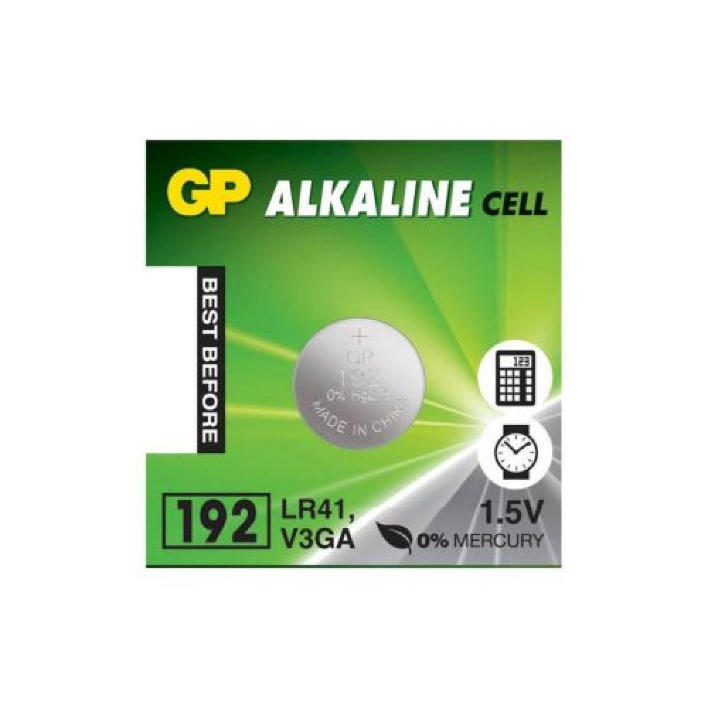 GP Battery (AG3) Αλκαλικό κουμπί GP192/ LR41 192F-U10 (1 τεμ.) 1,55V