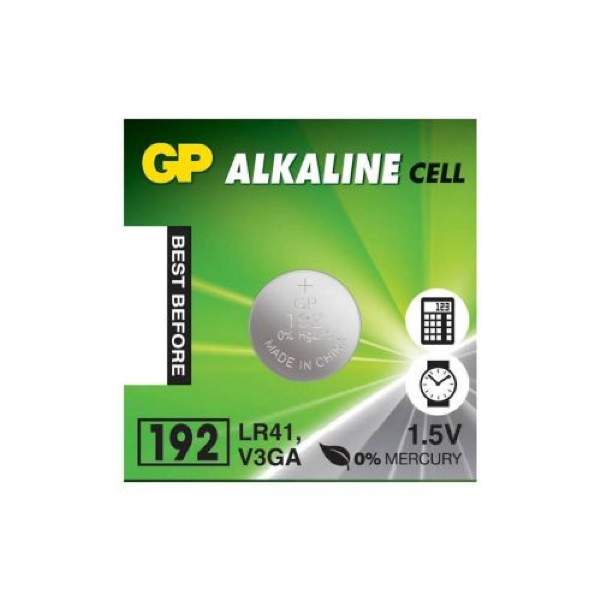 GP Battery (AG3) Αλκαλικό κουμπί GP192/ LR41 192F-U10 (1 τεμ.) 1,55V
