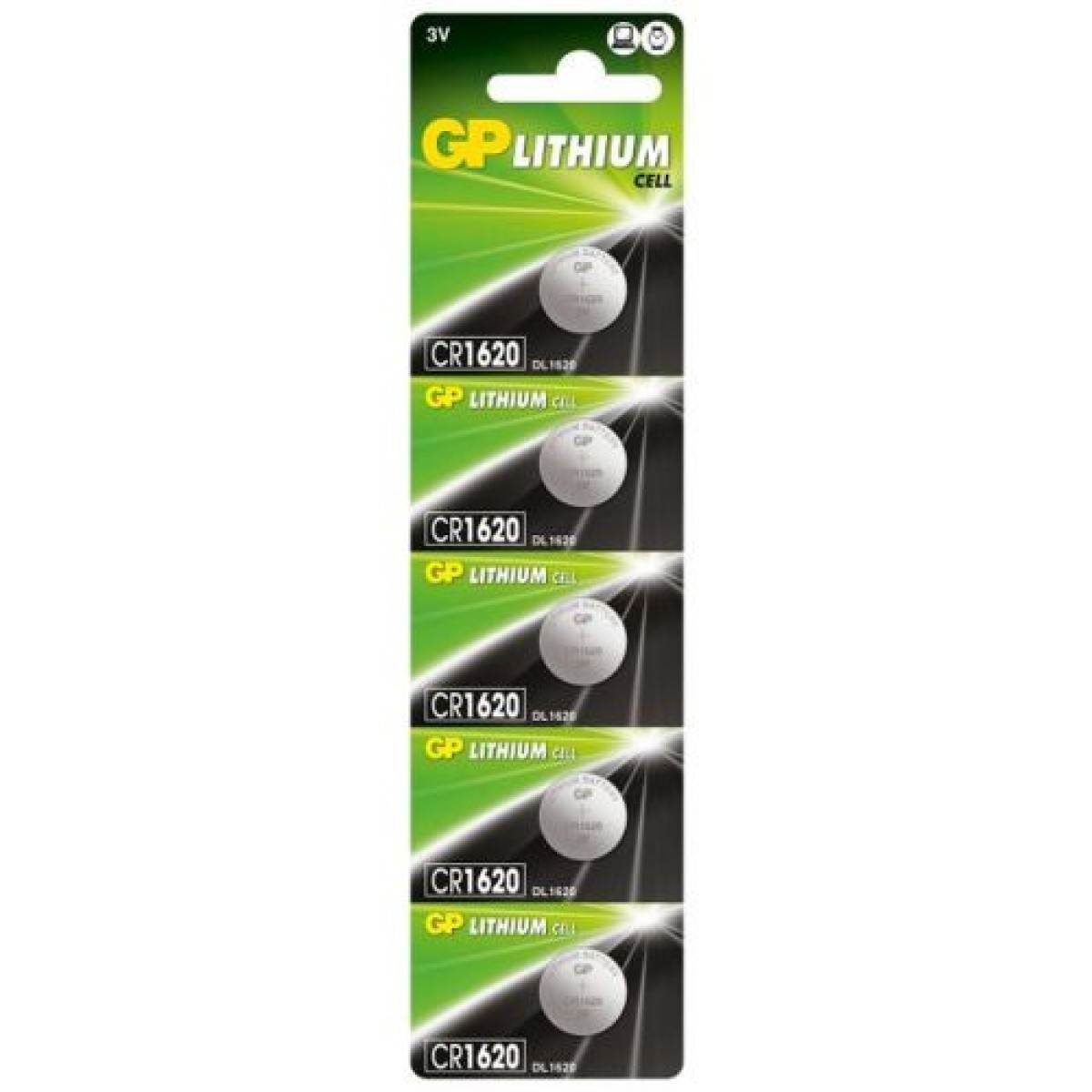 GP Battery (CR1620) Κέρμα λιθίου, CR1620-7U5 (5 μπαταρίες / blister) 3V