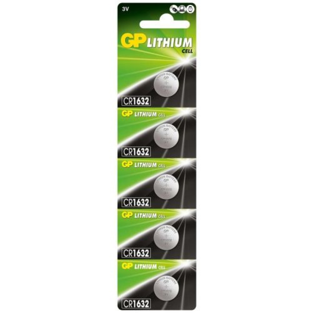 GP Battery (CR1632) Κέρμα λιθίου, CR1632-7U5 (5 μπαταρίες / blister) 3V