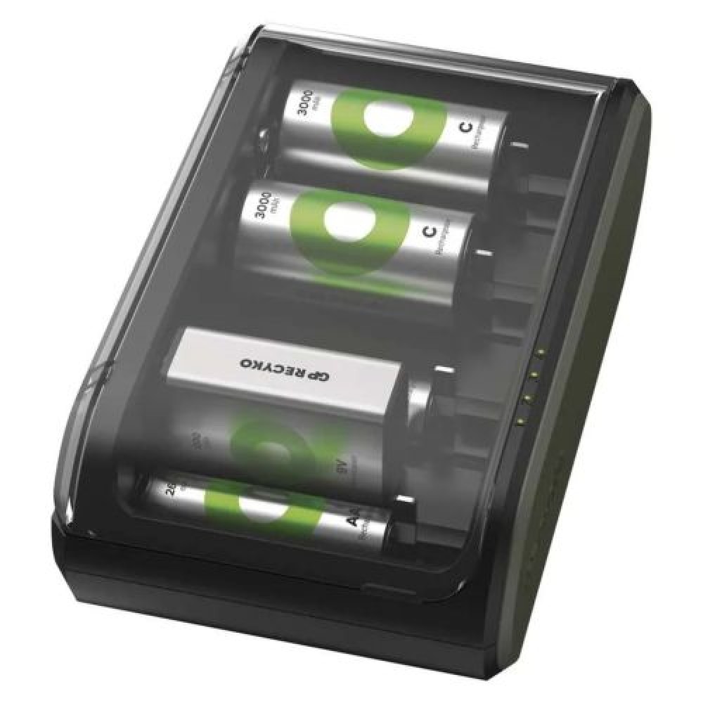 Φορτιστής μπαταρίας GP B361 με 4 κανάλια, 2600 mAh, 2,8V, Μαύρο EU