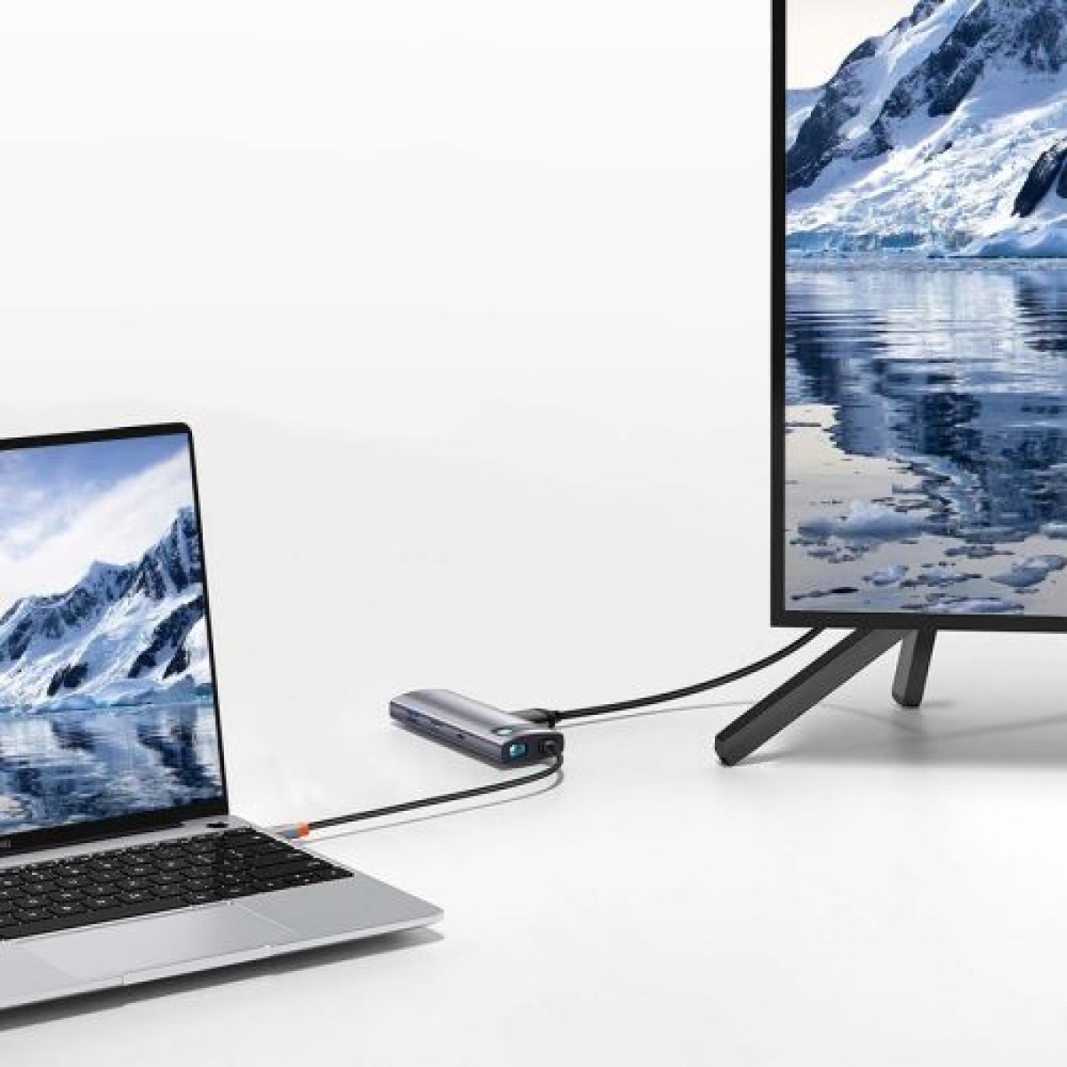 Baseus HUB Metal Gleam σειράς 7-σε-1 Πολυλειτουργικό (Type-C έως 2x USB 3.0, PD 100W / HDMI 4K 30Hz / RJ45 1Gbps, Type-C βασικό) Γκρι (WKWG020113)