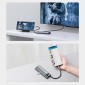 Baseus HUB Metal Gleam σειράς 7-σε-1 Πολυλειτουργικό (Type-C έως 2x USB 3.0, PD 100W / HDMI 4K 30Hz / RJ45 1Gbps, Type-C βασικό) Γκρι (WKWG020113)