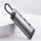 Baseus HUB Metal Gleam σειράς 7-σε-1 Πολυλειτουργικό (Type-C έως 2x USB 3.0, PD 100W / HDMI 4K 30Hz / RJ45 1Gbps, Type-C βασικό) Γκρι (WKWG020113)