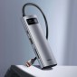 Baseus HUB Metal Gleam σειράς 7-σε-1 Πολυλειτουργικό (Type-C έως 2x USB 3.0, PD 100W / HDMI 4K 30Hz / RJ45 1Gbps, Type-C βασικό) Γκρι (WKWG020113)
